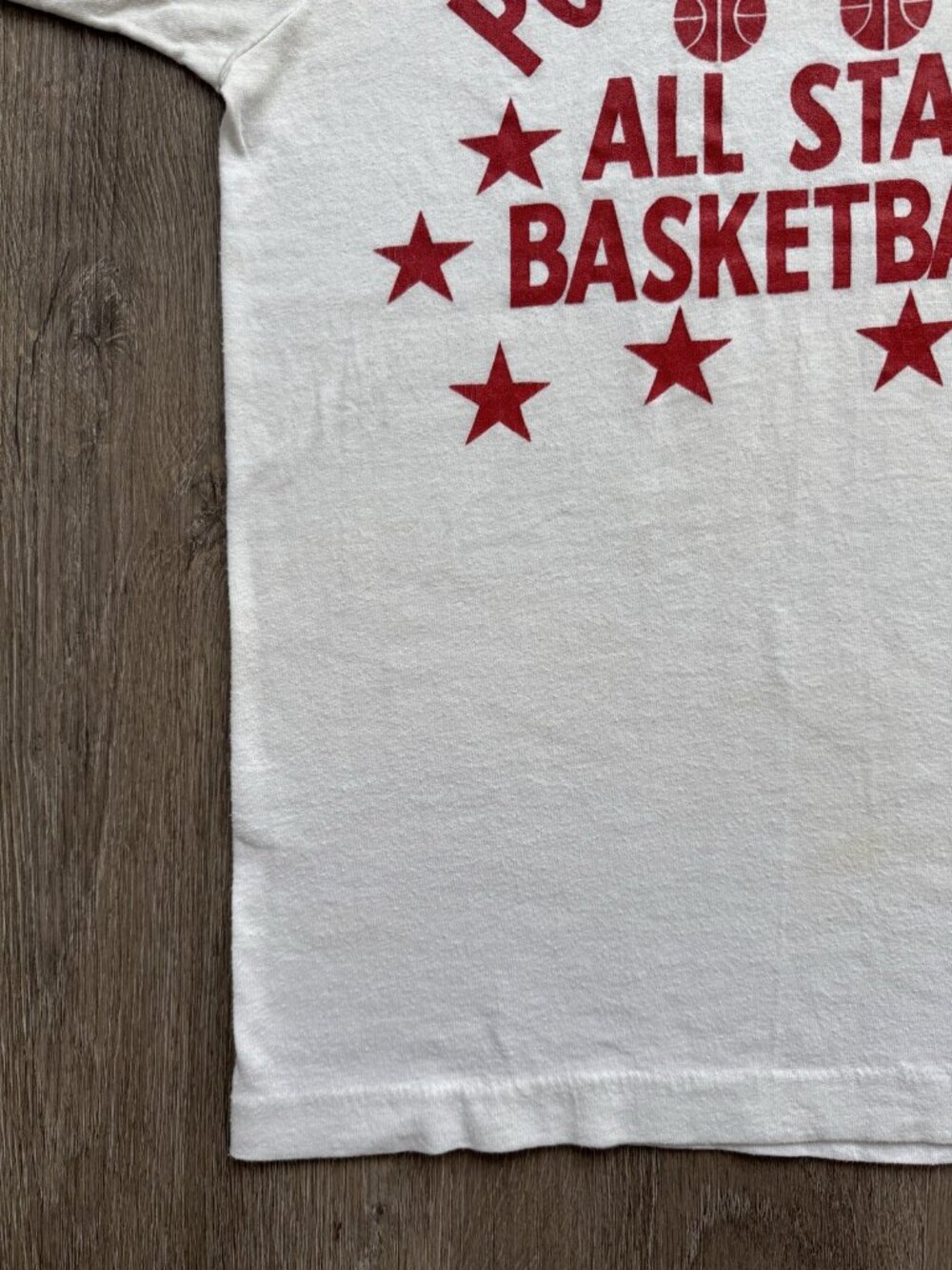 Rare True Vintage 80s Pocono Mountain All Star Basketball Ringer Screen Stars - Picture 4 of 12